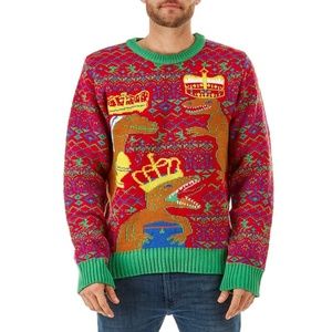 Mens Holiday Dinosaur Sweater